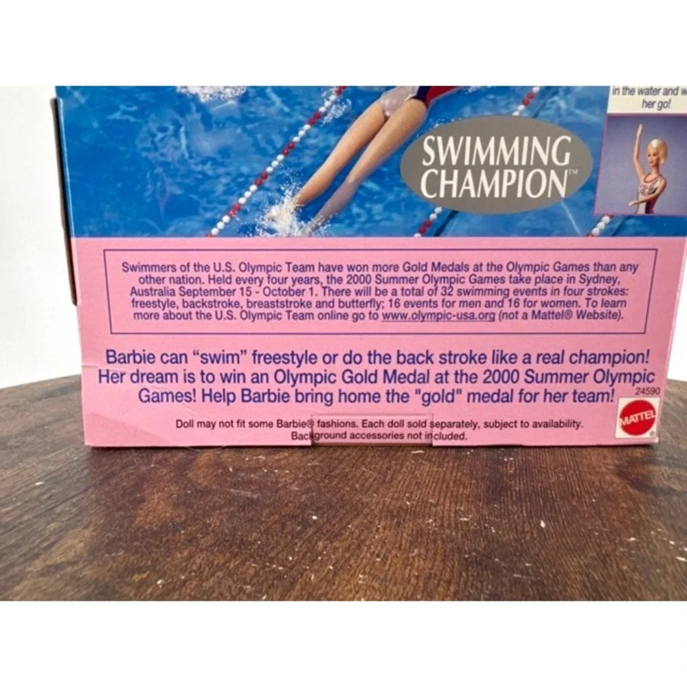 Vintage NEW Mattel Barbie Swimming Champion USA Olympic Doll 1999 Sydney Y2k